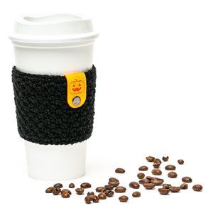 Coffee Cozy with Ultra Suede Custom Label
